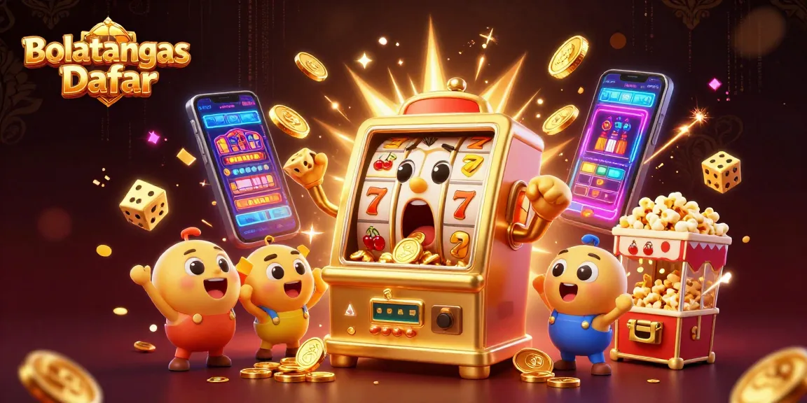 Spin to win with Bolatangkas Daftar, featuring a 3D slot machine celebrating a jackpot explosion!
