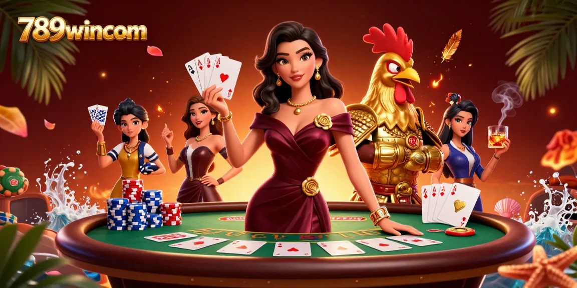 Experience thrilling gameplay at 789wincom with vibrant 3D casino illustration.