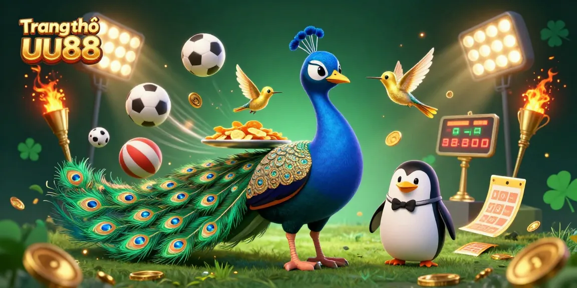 Experience thrilling games at Trang chủ uu88 with vibrant visuals of sports betting and animated characters in a lively casino scene.