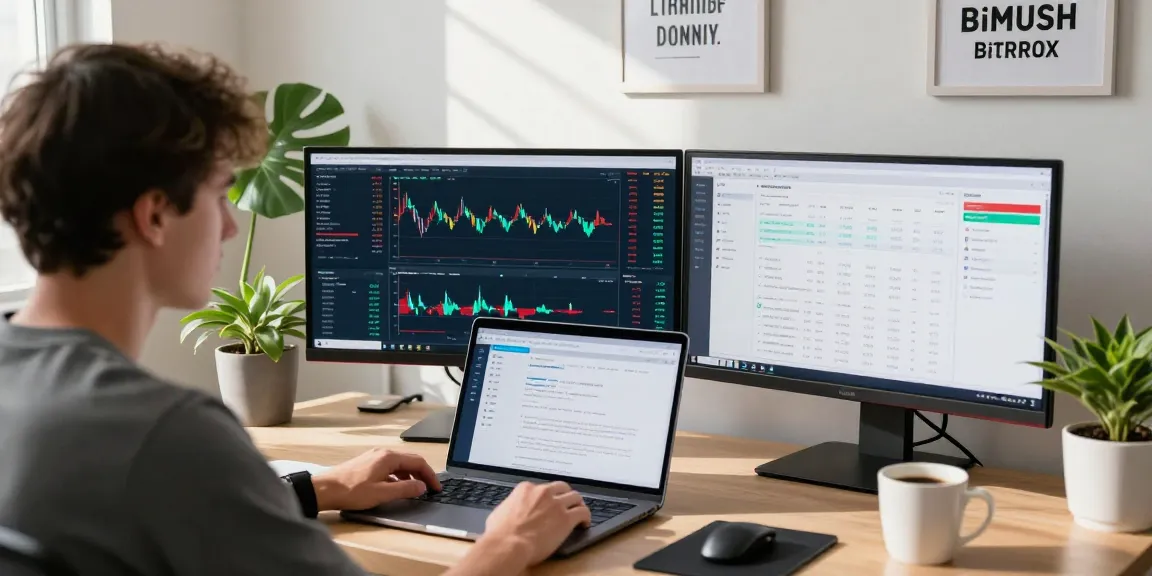 Трейдер, использующий платформу BitMEX для торговли, с экранами и аналитическими отчетами. bitmex отзывы о брокере.