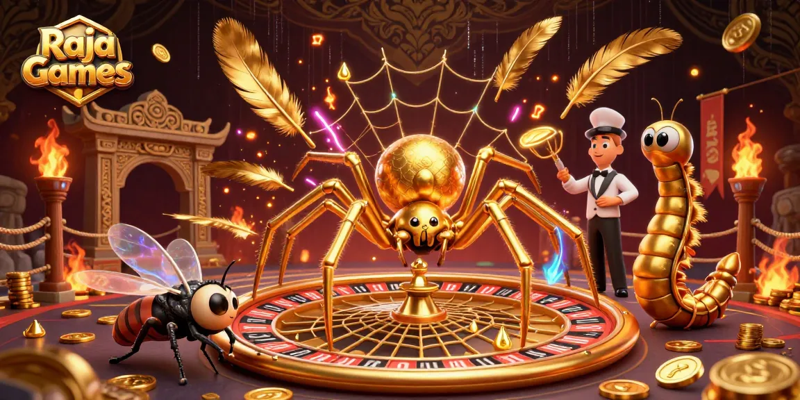 Experience thrilling betting with Raja Games at a vibrant casino-themed dynamic scene
