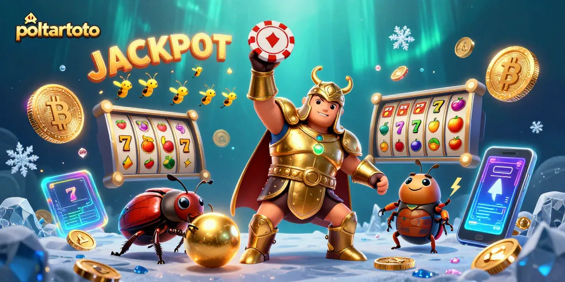 Memenangkan jackpot dengan poltartoto dalam permainan slot yang penuh warna.