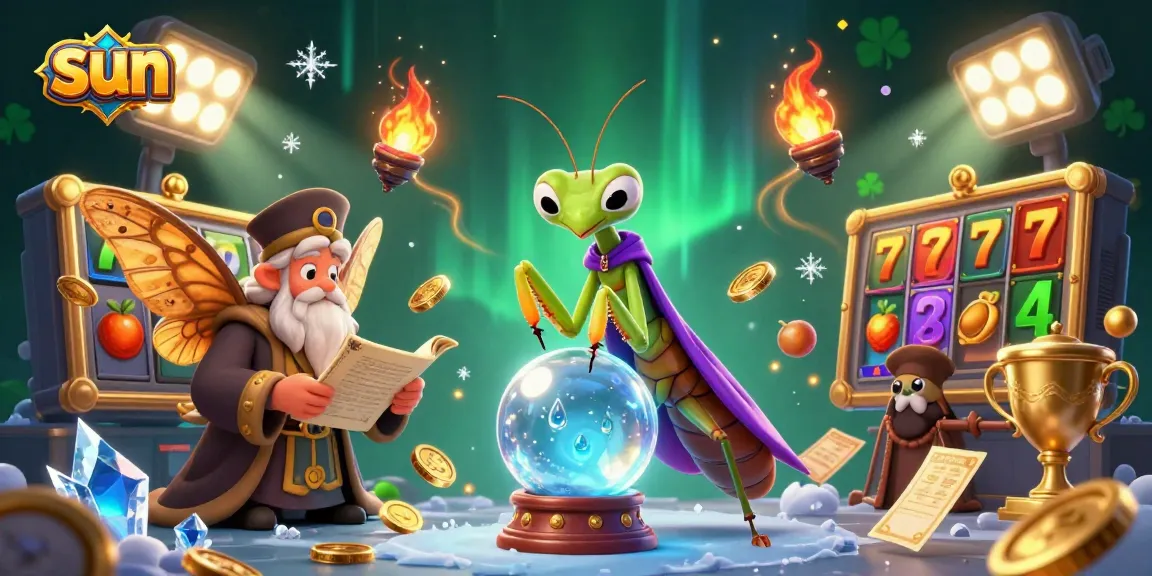 Engage with sun-themed casino experiences in a vibrant, dynamic 3D scene filled with slot game elements.