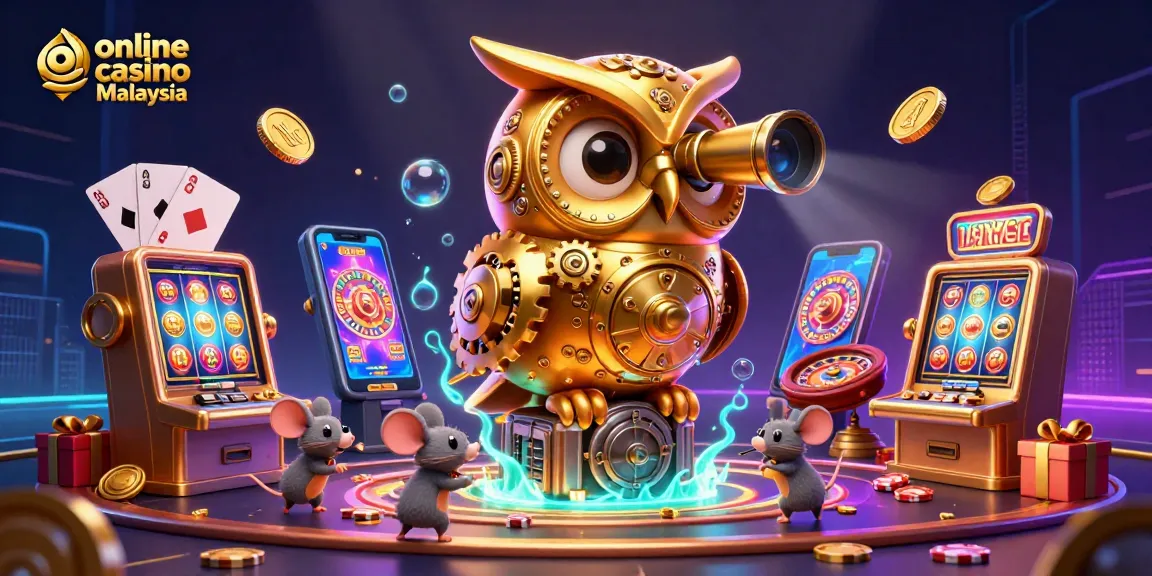 Experience the excitement of online casino Malaysia with spinning slot reels, vibrant colors, and captivating elements.