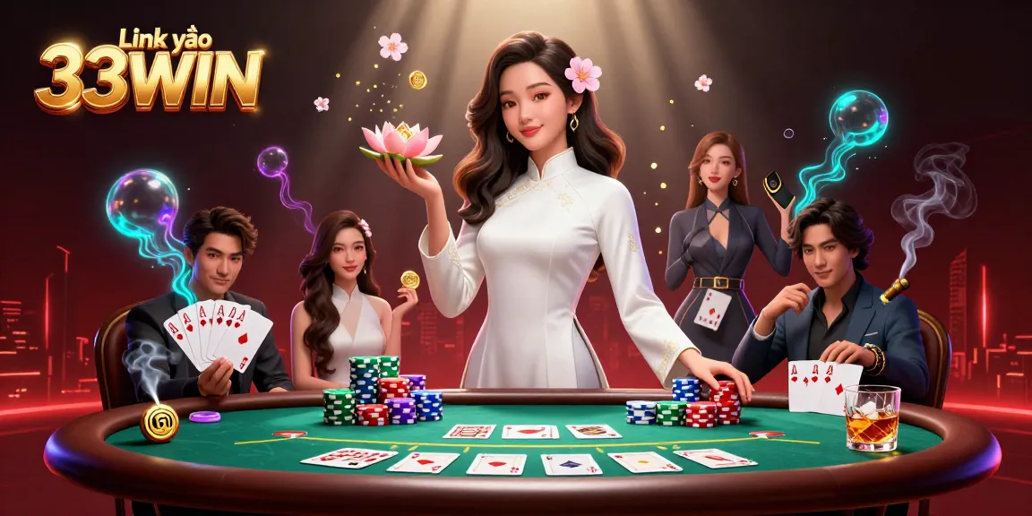 Play at Link vào 33WIN to win big with vibrant casino elements and enchanting characters.