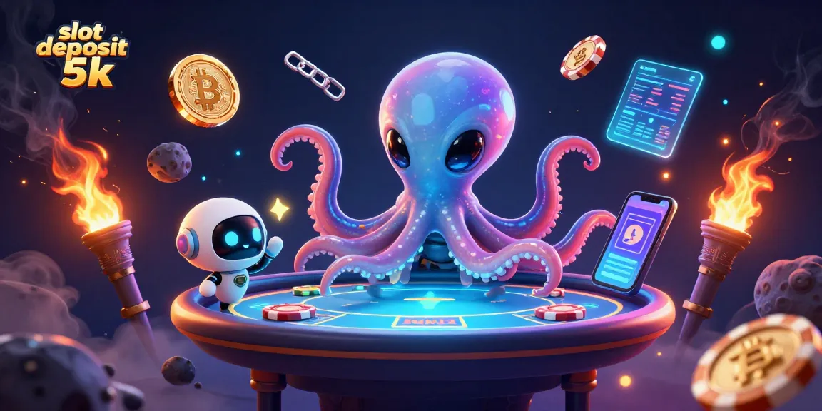 Join in the excitement as you explore slot deposit 5k with vibrant neon coins and alien characters in a poker setting.