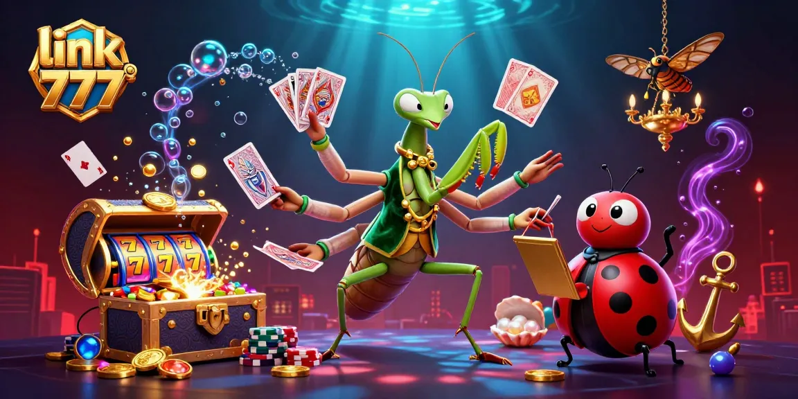 Experience excitement with link slot 777 in this vibrant casino-themed illustration.