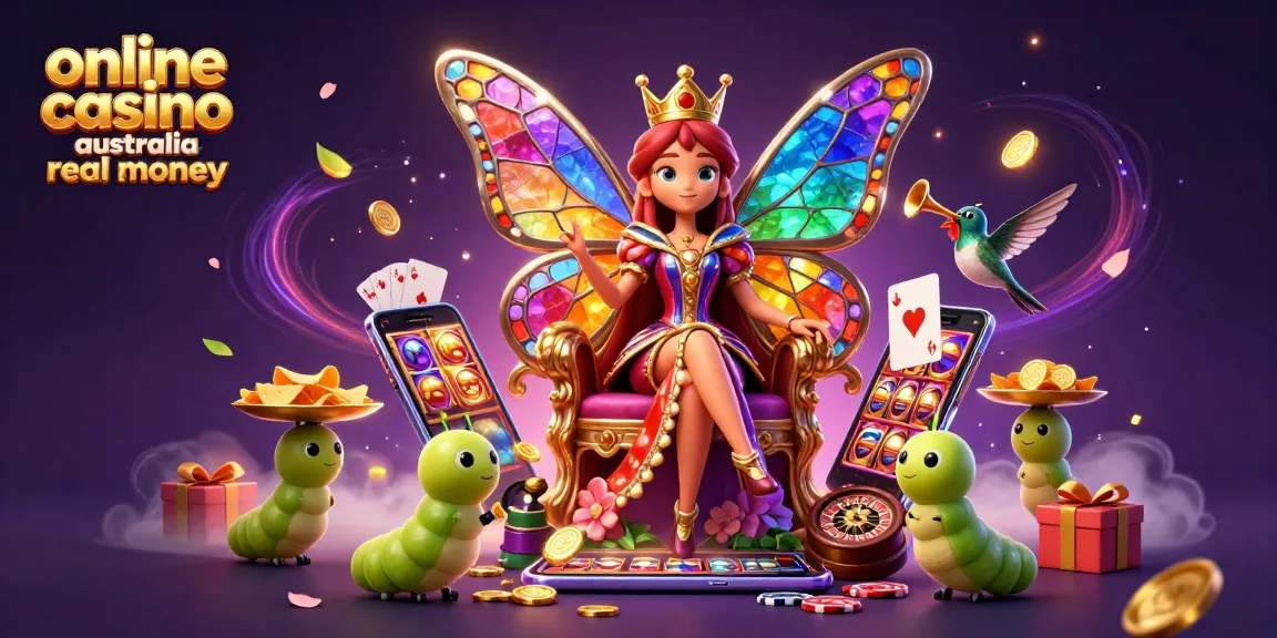 Experience the thrilling world of online casino australia real money with vibrant 3D illustrations of games and characters.