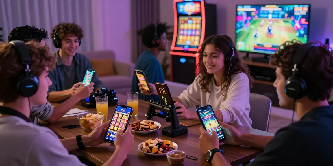 Players enjoying a thrilling online game session with deposit pulsa tanpa potongan features displayed on smartphones.