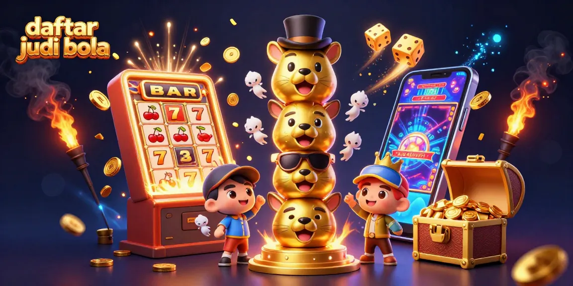 Engage with daftar judi bola offerings through a vibrant 3D casino illustration showcasing sports betting dynamics and excitement.