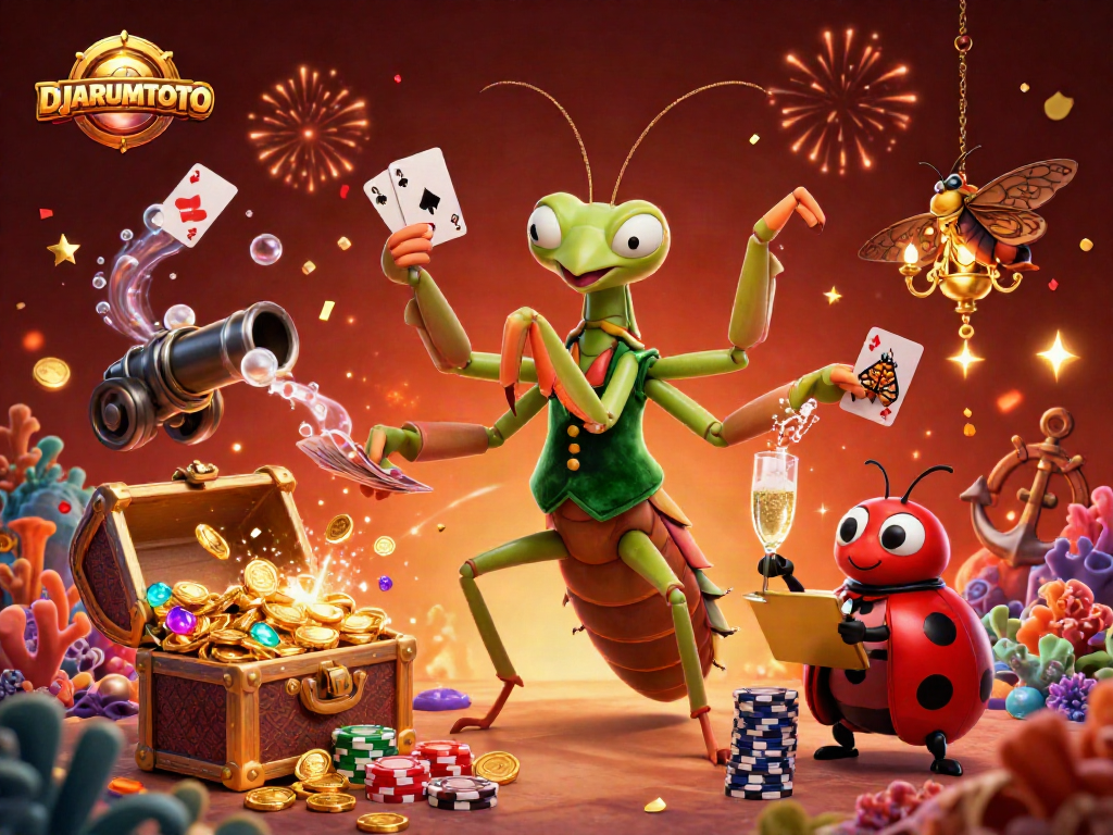 Experience the excitement at DJARUMTOTO with vibrant casino action, featuring animated characters and rich gaming elements.